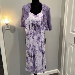 Spring floral dress with shrug
